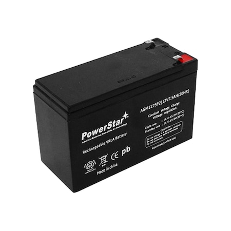 Powerstar PowerStar AGM1275F2-0014 UPS Replacement Battery Pack for APC BE550-UK - APC RBC2 Cartridge No. 2 - Leakproof 12V 7.5Ah AGM1275F2-0014